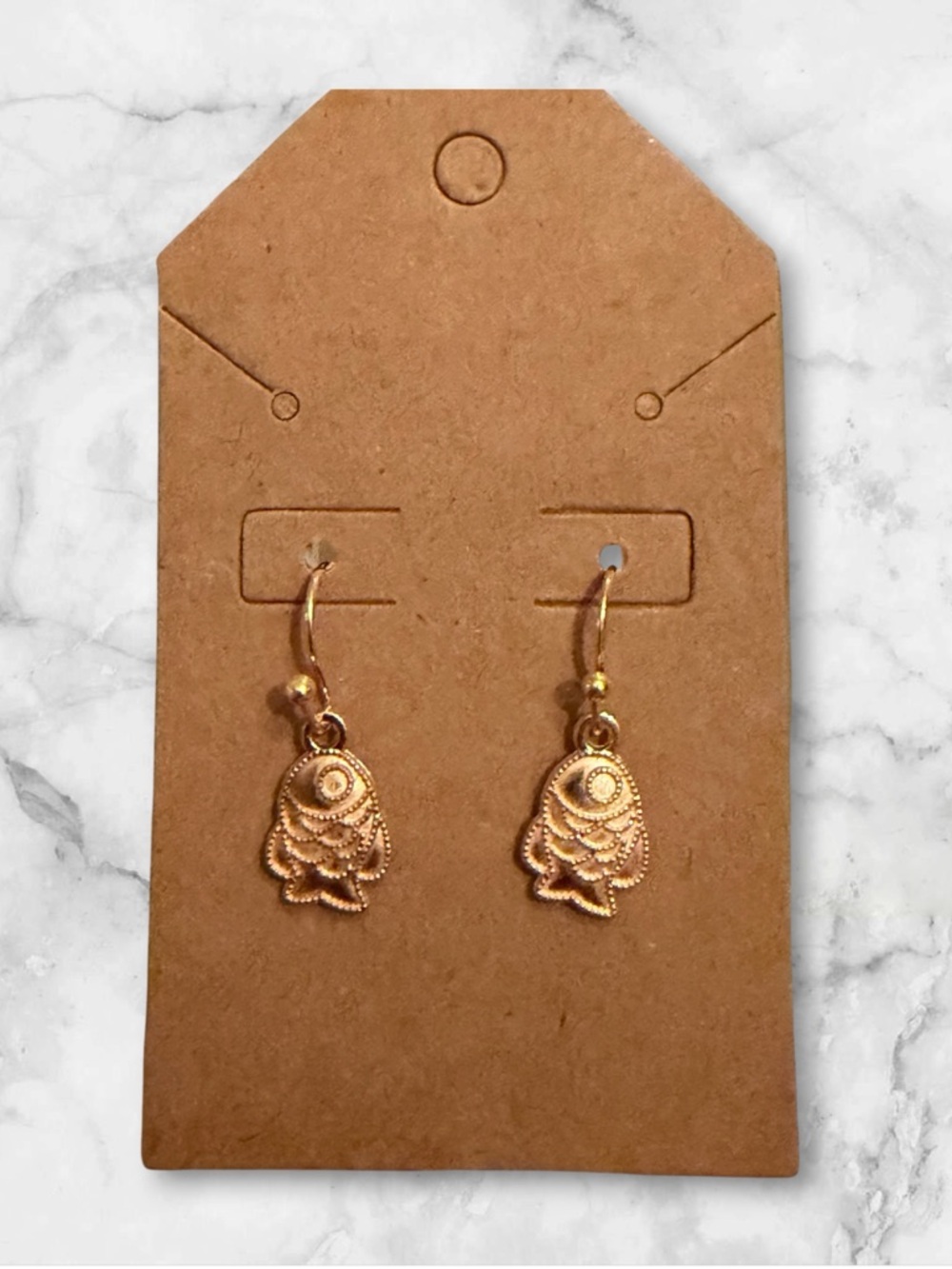 Gold Fish Drop Earrings - Lightweight Women’s Jewelry